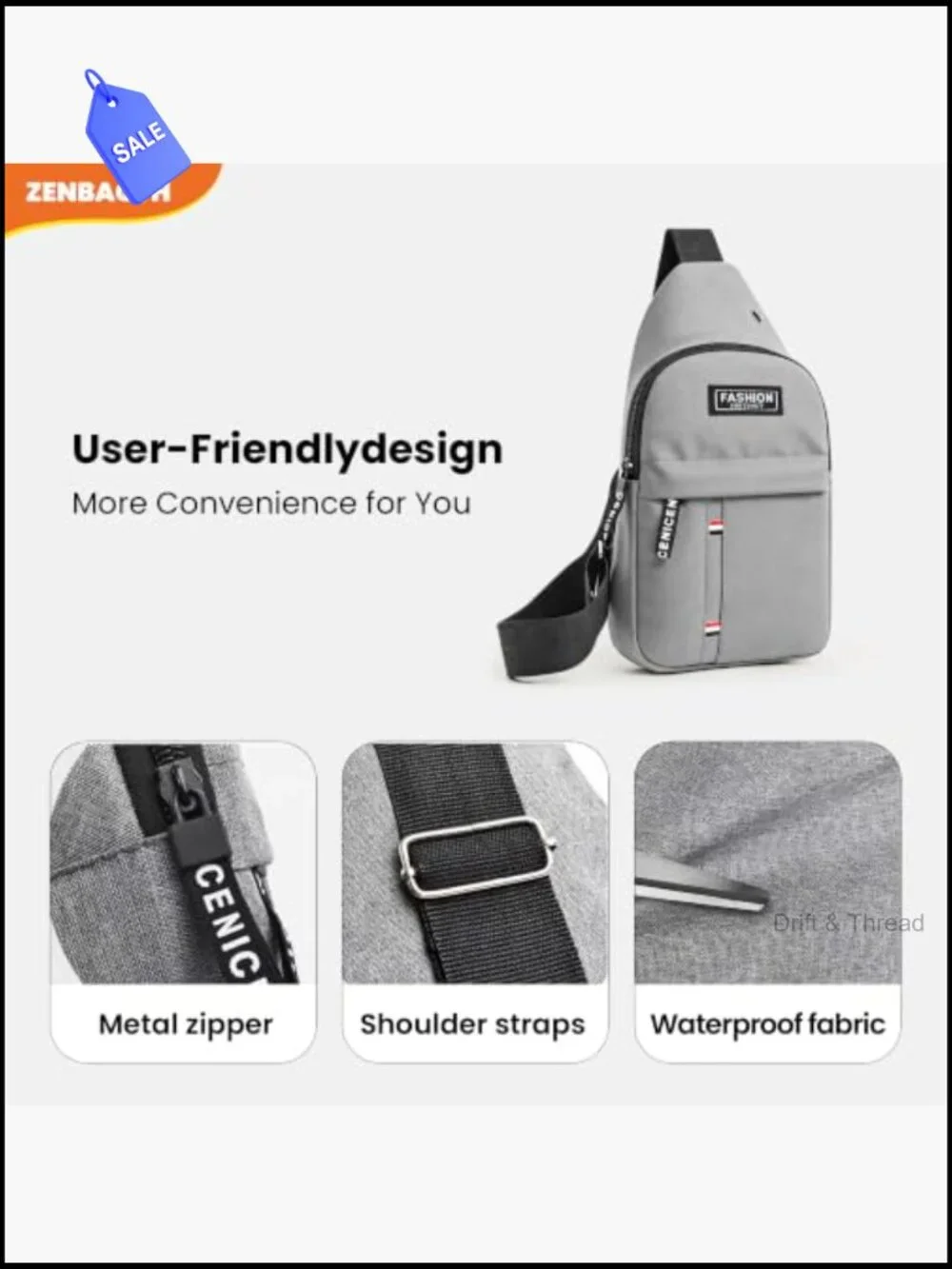 Cross Body Sling Bag Multipurpose Travel Chest Shoulder Backpack Hiking